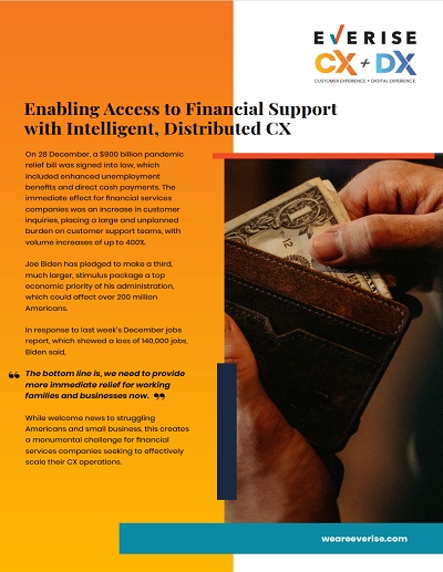 Enabling Access to Financial Support with Intelligent, Distributed CX
