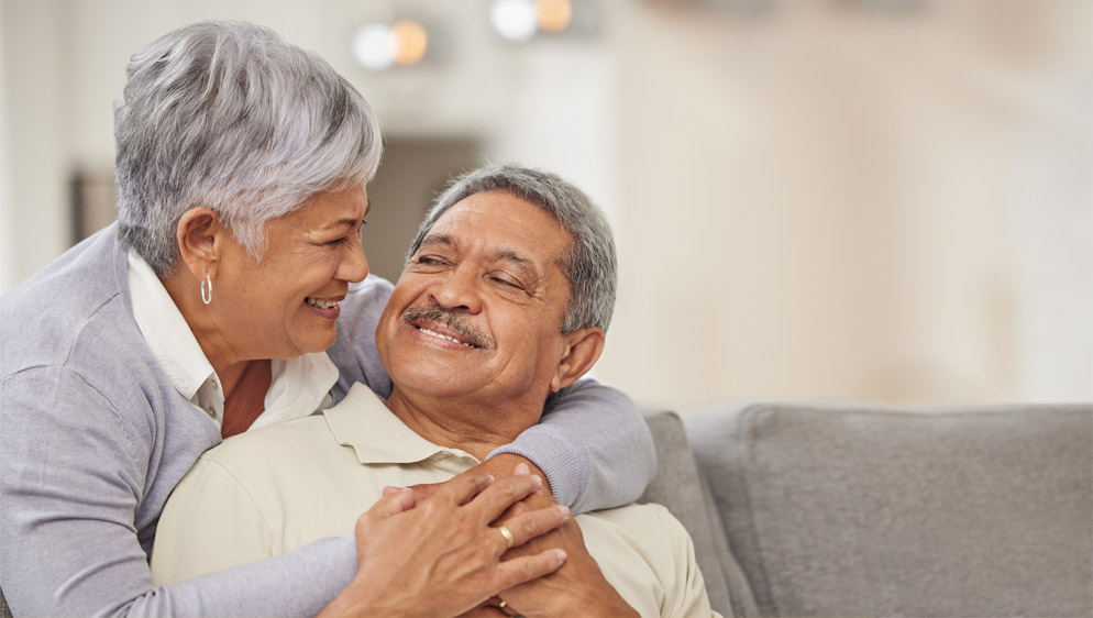 Happy old couple